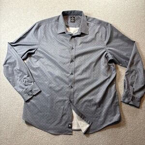 Brooklyn Brigade Men's Sz 17 XL Blue Long Sleeve Button Up Modern Slim Shirt